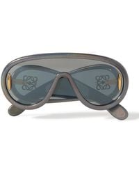 Loewe - Paula's Ibiza Wave Mask Oversized D-frame Glittered Acetate Sunglasses - Lyst
