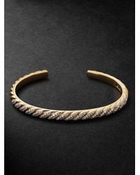 David Yurman - Sculpted Cable 18-karat Gold Diamond Cuff - Lyst
