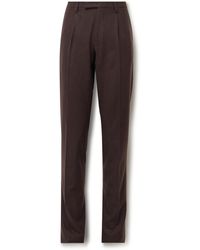 Boglioli - Slim-fit Pleated Washed Wool-flannel Suit Trousers - Lyst