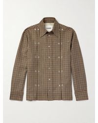 Jil Sander - Embellished Checked Wool And Linen-Blend Shirt - Lyst