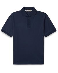 Canali - Cotton And Silk-Blend Piqué Polo Shirt - Lyst