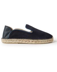 Frescobol Carioca - Veluso Collapsible-heel Leather-trimmed Suede Espadrilles - Lyst