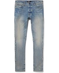 Amiri - 3D Bones Skinny-Fit Distressed Appliquéd Jeans - Lyst