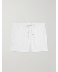 James Perse - Straight-Leg Garment-Dyed Linen Drawstring Shorts - Lyst