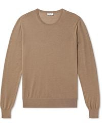 Saint Laurent - Slim-Fit Wool, Cashmere And Silk-Blend Sweater - Lyst