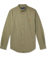 Polo Ralph Lauren - Button-down Collar Logo-embroidered Cotton Oxford Shirt - Lyst