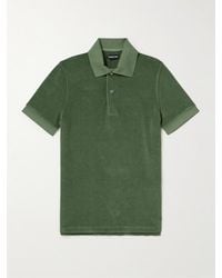 Tom Ford - Logo-embroidered Cotton-blend Terry Polo Shirt - Lyst