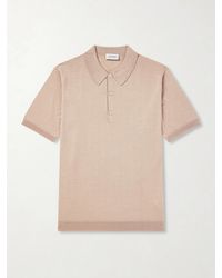 John Smedley - Macloud Knitted Merino Wool Polo Shirt - Lyst