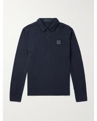 Stone Island - Ghost Oberteil aus Baumwoll-Jersey mit Polokragen und Logoapplikation - Lyst