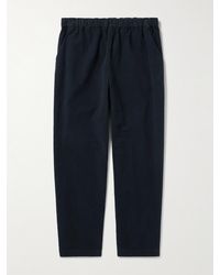 Barena - Tapered Garment-dyed Cotton-blend Moleskin Trousers - Lyst