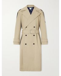 Bottega Veneta - Intrecciato Leather-trimmed Cotton-gabardine Trench Coat - Lyst