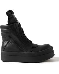 Rick Owens - Mega Geobasket Leather High-Top Sneakers - Lyst