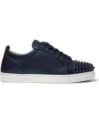 Christian Louboutin - Louis Junior Spikes Cap-toe Iridescent Leather Sneakers - Lyst