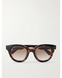 Loewe - Anagram Havana Round-Frame Tortoiseshell Acetate Sunglasses - Lyst