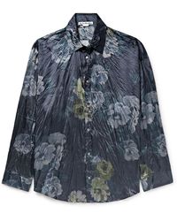Acne Studios - Setar Oversized Floral-print Crinkled-satin Shirt - Lyst