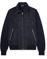 Tom Ford - Slim-Fit Suede And Merino Wool And Cashmere-Blend Jacket - Lyst