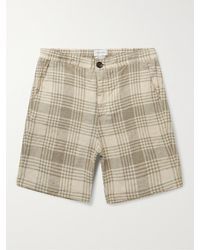 Oliver Spencer - Osborne Straight-leg Checked Organic Linen Shorts - Lyst