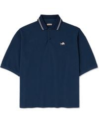 Kapital - Box Striped Embroidered Cotton-Piqué Polo Shirt - Lyst