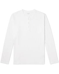 Hartford - Garment-Dyed Cotton-Jersey Henley T-Shirt - Lyst