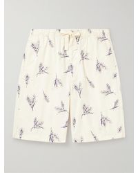 Nanamica - Easy Straight-leg Printed Cotton-blend Drawstring Shorts - Lyst