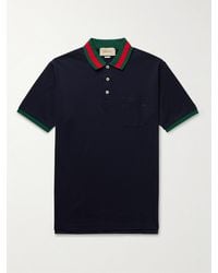 Gucci - Striped-collar Regular-fit Stretch-cotton Piqué Polo Shirt X - Lyst
