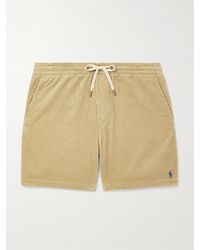 Polo Ralph Lauren - Prepster Straight-leg Logo-embroidered Cotton-corduroy Drawstring Shorts - Lyst