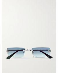 Cartier - Panthère de Cartier rahmenlose Sonnenbrille mit eckigen Gläsern - Lyst