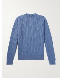 Incotex - Zanone Cable-Knit Wool Sweater - Lyst