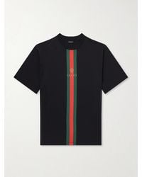 Gucci - Webbing-printed Cotton-jersey T-shirt - Lyst