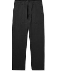 Monitaly - Fatigue Straight-Leg Linen And Cotton-Blend Trousers - Lyst
