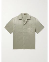 Loewe - Paula's Ibiza Convertible-Collar Logo-Appliquéd Frayed Cotton-Twill Shirt - Lyst