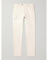 Brunello Cucinelli - Straight-leg Cotton-gabardine Cargo Trousers - Lyst