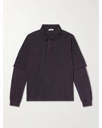 Agolde - Curren Layered Cotton-Piqué Polo Shirt - Lyst