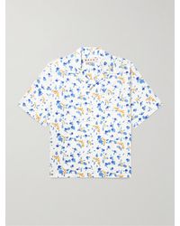 Marni - Hemd aus bedruckter Baumwollpopeline mit wandelbarem Kragen - Lyst