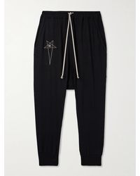 Rick Owens - Champion Prisoner Tapered Logo-embroidered Cotton-jersey Sweatpants - Lyst