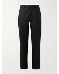 Agnona - Slim-fit Wool And Cashmere-blend Flannel Trousers - Lyst