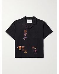STORY mfg. - Greetings Hemd aus einer bedruckten Baumwoll-Hanfmischung mit Reverskragen und Applikationen - Lyst