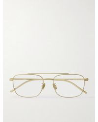 Bottega Veneta - Aviator-Style-Tone Titanium Optical Glasses - Lyst