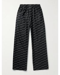 Balenciaga - Wide-leg Logo-print Cotton-poplin Pyjama Trousers - Lyst