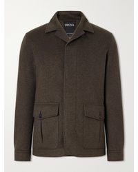 ZEGNA - Oasi Herringbone Cashmere Coat - Lyst