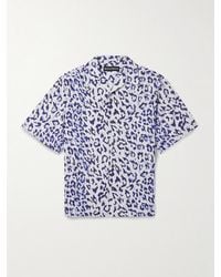 Wacko Maria - Convertible-collar Leopard-print Satin-twill Shirt - Lyst