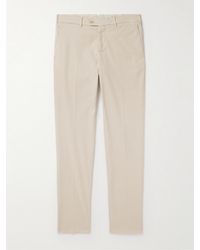 Brunello Cucinelli - Slim-fit Cotton-blend Twill Trousers - Lyst