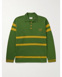 Bode - Regis Logo-Embroidered Striped Wool Polo Sweater - Lyst