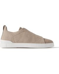 ZEGNA - Triple Stitchtm Leather-trimmed Canvas Sneakers - Lyst