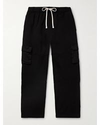 Les Tien - Heavyweight Straight-Leg Structured-Fleece Cotton-Jersey Drawstring Cargo Trousers - Lyst