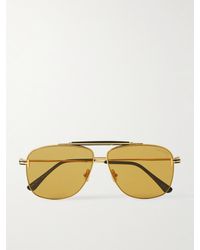 Tom Ford - Jaden goldfarbene Pilotensonnenbrille mit Details aus Azetat - Lyst