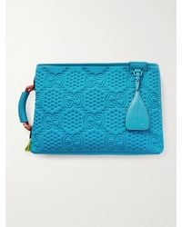 Gucci - Diver Leather-trimmed Logo-embossed Shell Pouch - Lyst