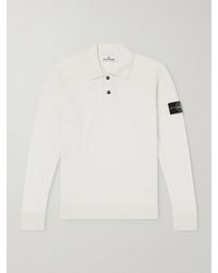 Stone Island - Logo-Appliquéd Virgin Wool Polo Shirt - Lyst