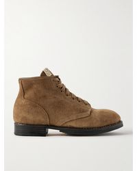 Visvim - Brigadier-Folk Leather-Trimmed Suede Boots - Lyst