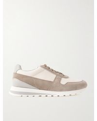 Brunello Cucinelli - Suede-Calfskin Runner Sneakers - Lyst